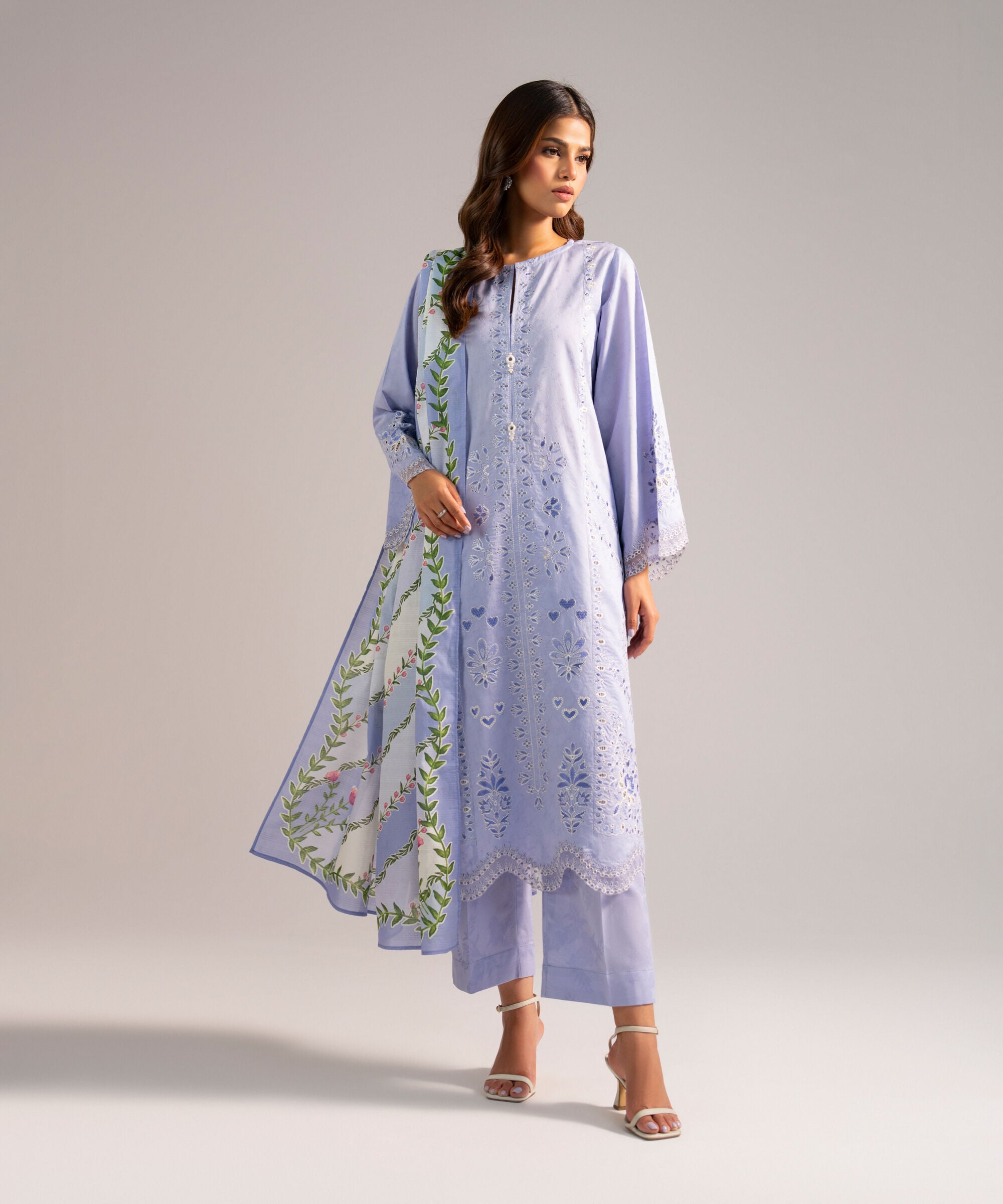 3 Piece - Embroidered Jacquard Suit