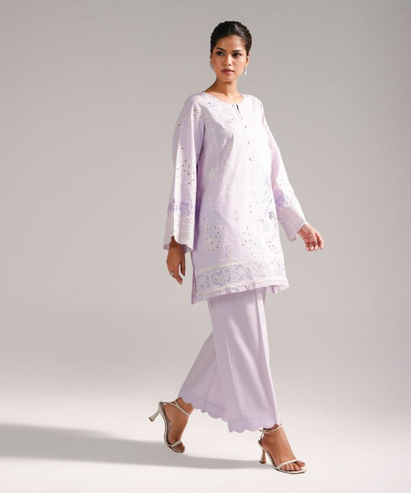 2 Piece - Embroidered Dobby Suit