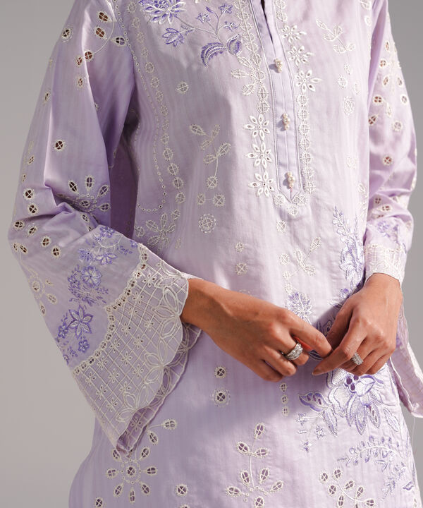 2 Piece - Embroidered Dobby Suit