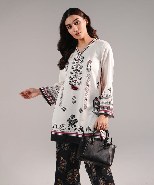 Printed Cotton Satin Shirt