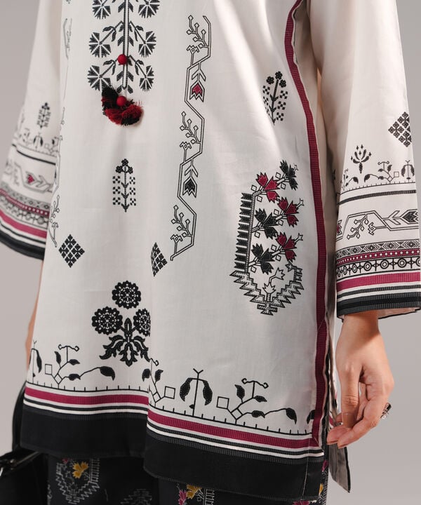 Printed Cotton Satin Shirt
