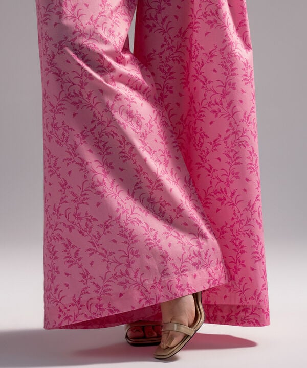 Printed Cambric Flared Pants