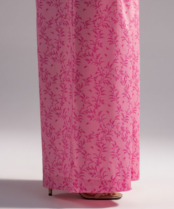Printed Cambric Flared Pants