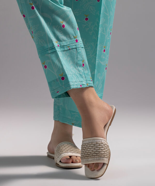 Printed Cambric Straight Pants