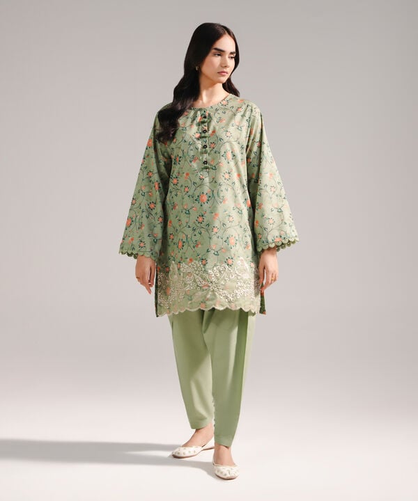 2 Piece - Embroidered Dobby Suit