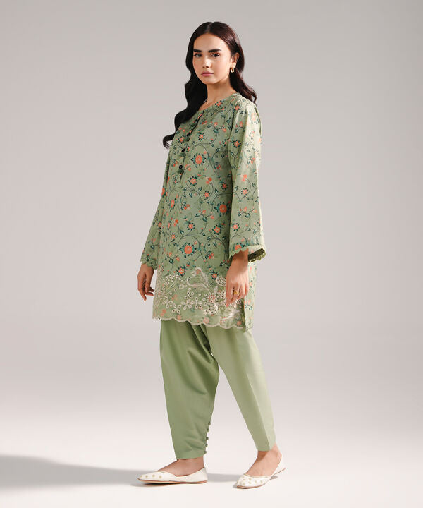 2 Piece - Embroidered Dobby Suit