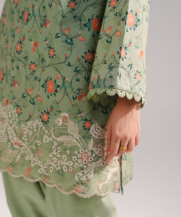 2 Piece - Embroidered Dobby Suit