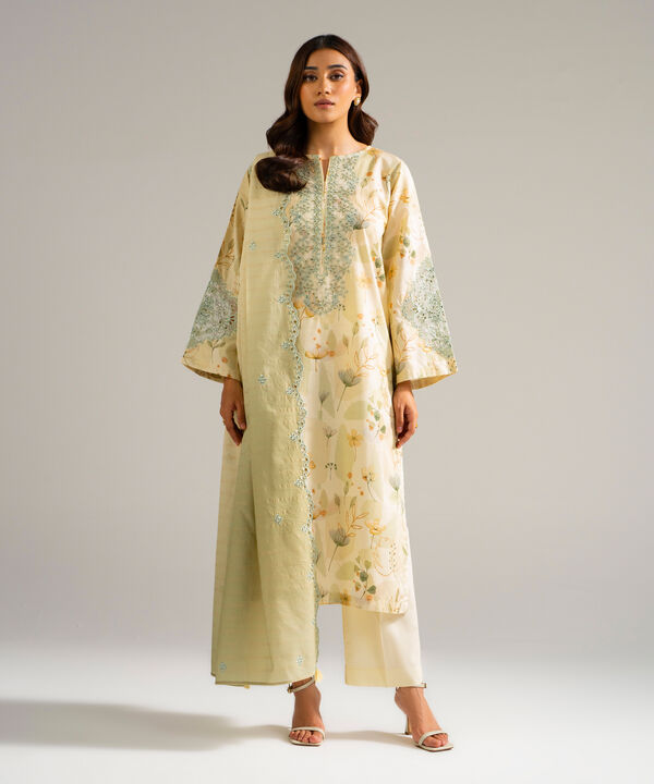3 Piece - Embroidered Zari Lawn Suit