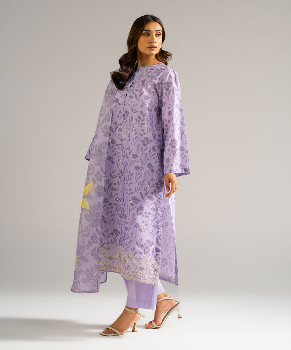 3 Piece - Embroidered Zari Lawn Suit