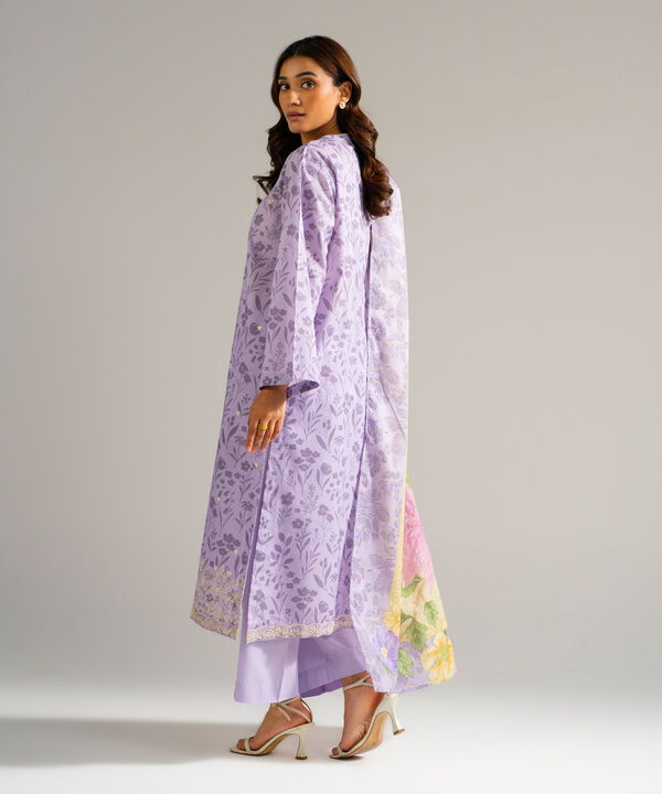 3 Piece - Embroidered Zari Lawn Suit