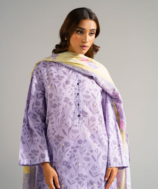 3 Piece - Embroidered Zari Lawn Suit