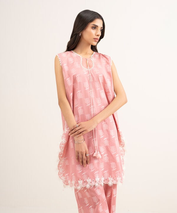 2 Piece - Embroidered Jacquard Suit