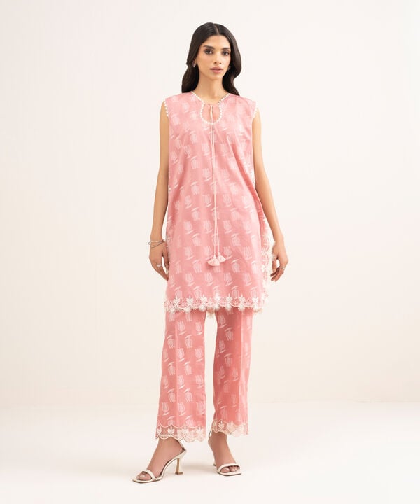 2 Piece - Embroidered Jacquard Suit