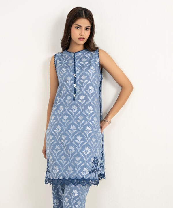 2 Piece - Embroidered Jacquard Suit