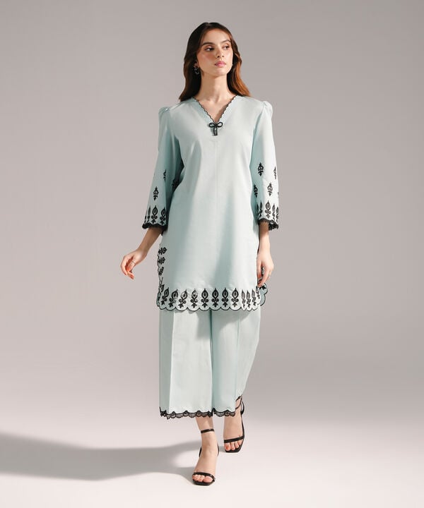 Embroidered Zari Lawn Shirt