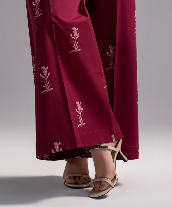 Printed Cambric Flared Pants