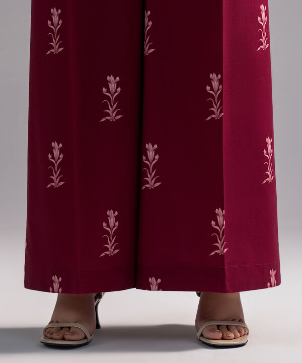 Printed Cambric Flared Pants