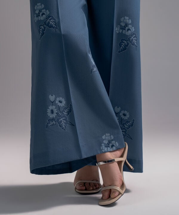 Printed Cambric Flared Pants