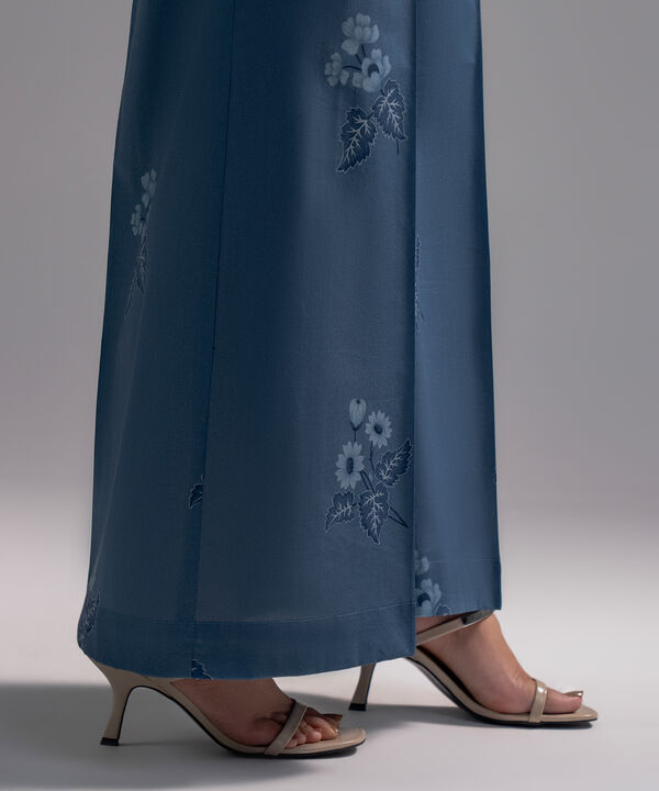 Printed Cambric Flared Pants