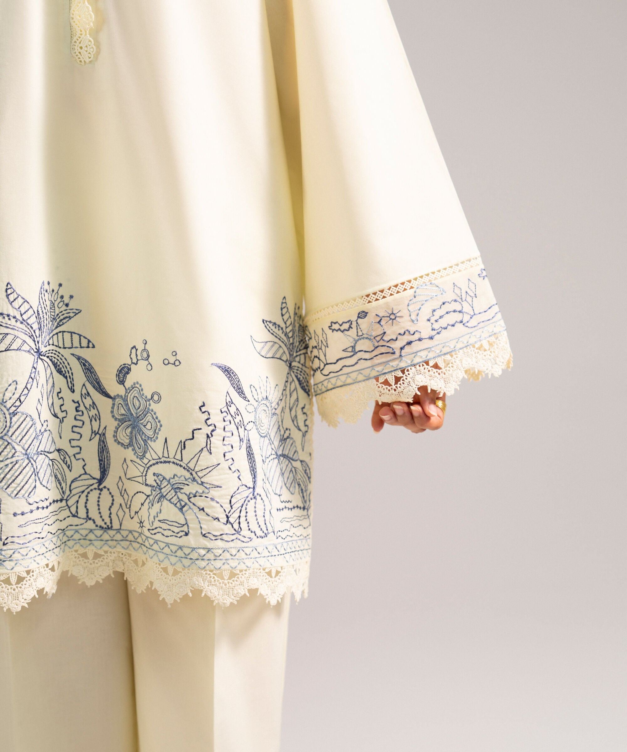 Embroidered Cotton Viscose Shirt