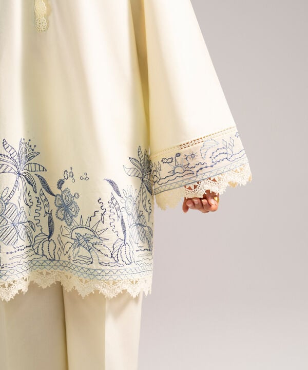 Embroidered Cotton Viscose Shirt