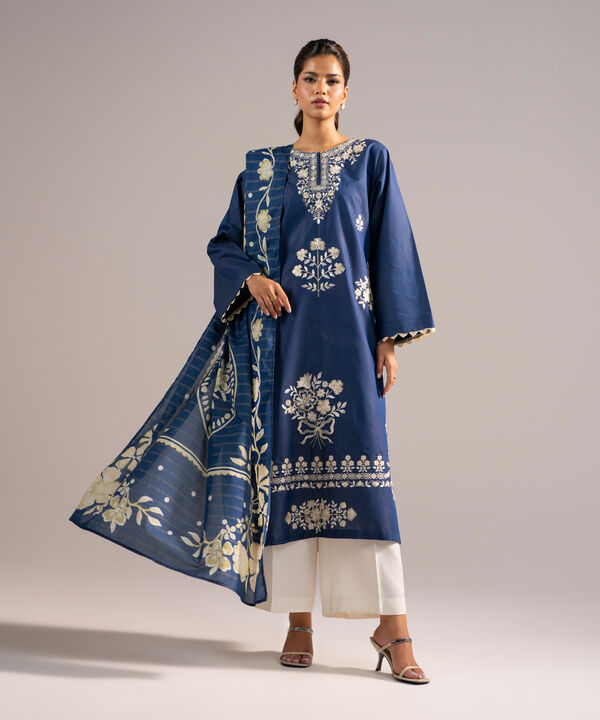 Printed Zari Lawn Dupatta