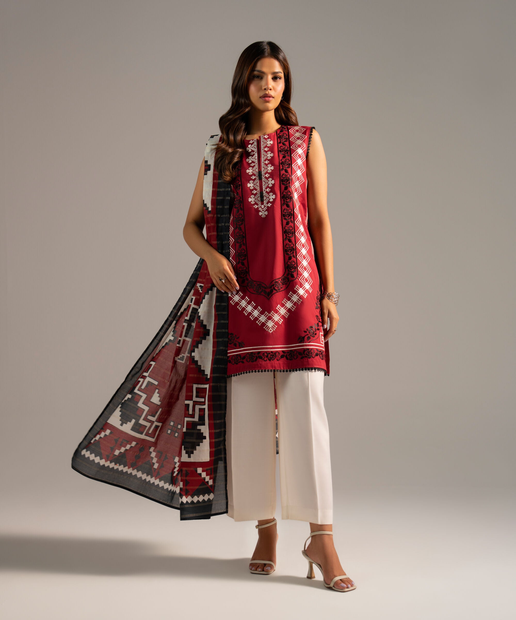 Printed Zari Lawn Dupatta