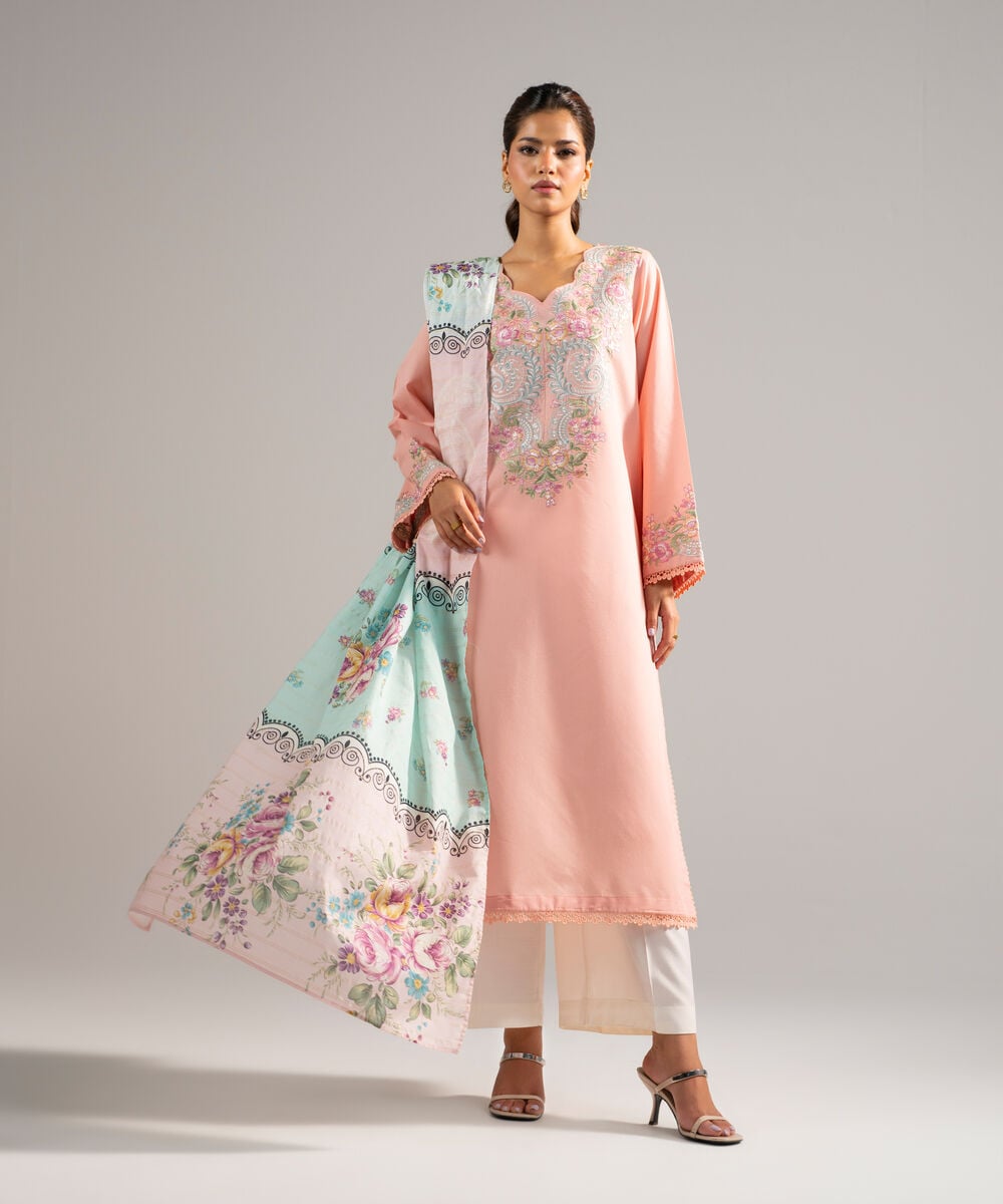 Printed Zari Lawn Dupatta
