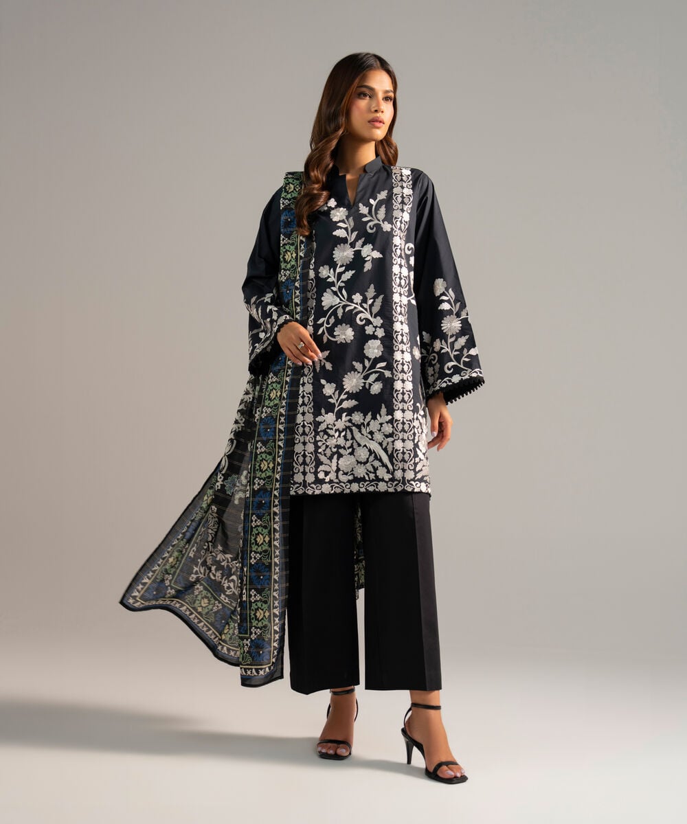 Printed Zari Lawn Dupatta