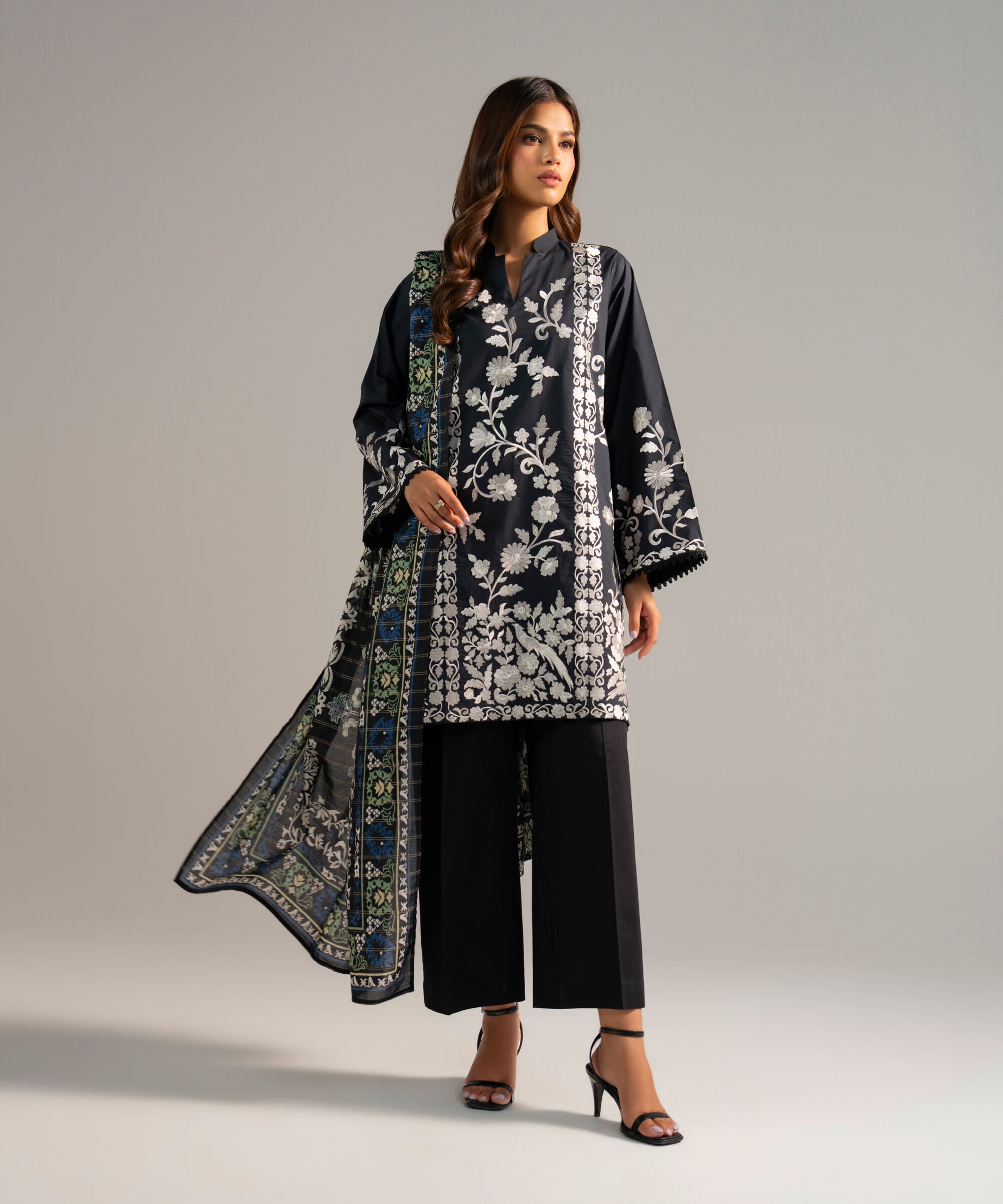 Printed Zari Lawn Dupatta