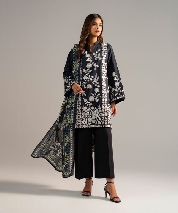 Printed Zari Lawn Dupatta