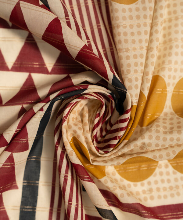 Printed Zari Lawn Dupatta
