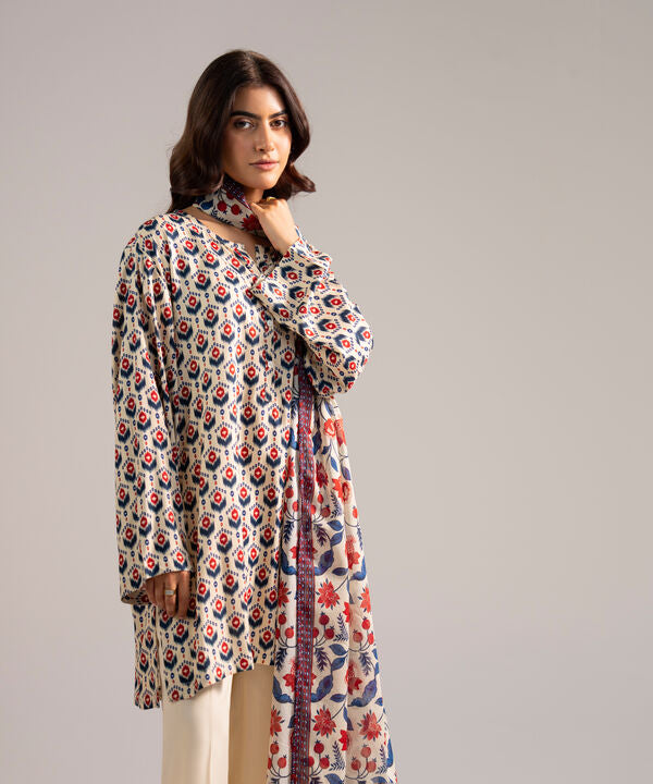 3 Piece - Printed Arabic Lawn Suit