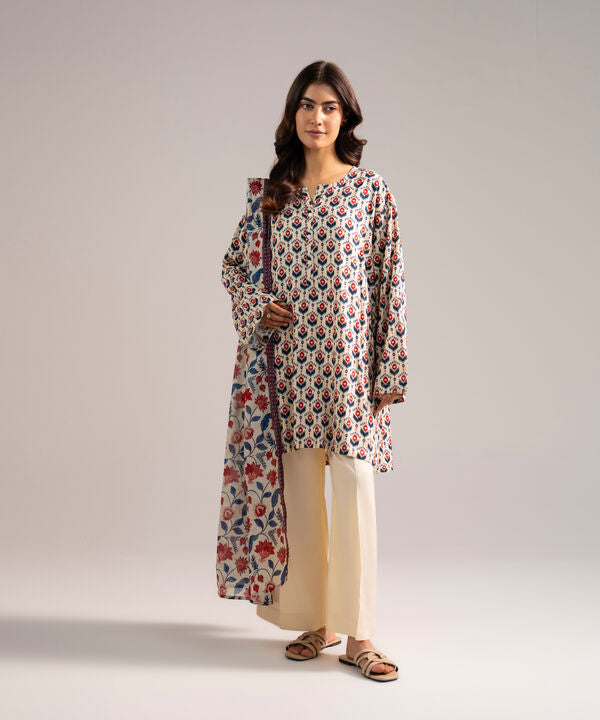 3 Piece - Printed Arabic Lawn Suit