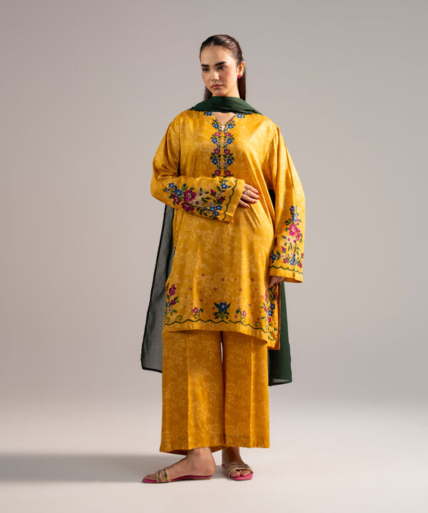 3 Piece - Printed Arabic Lawn Suit