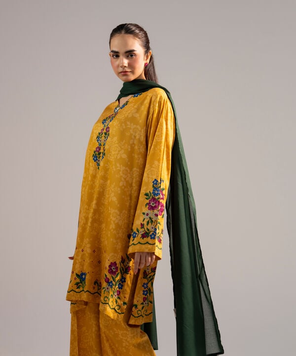 3 Piece - Printed Arabic Lawn Suit