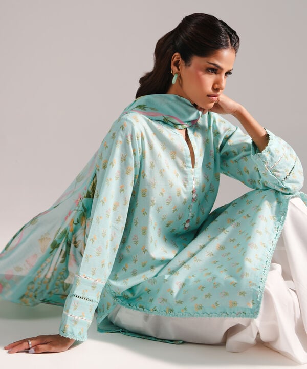 2 Piece - Printed Dobby Suit