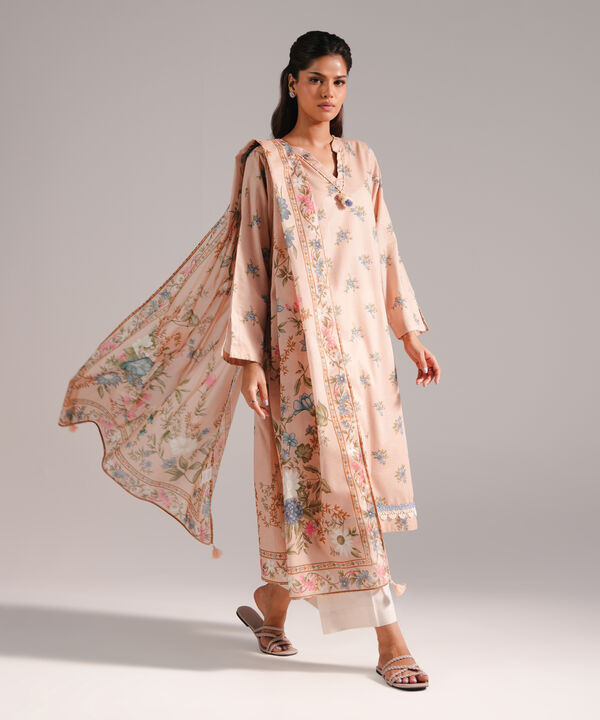 2 Piece - Printed Dobby Suit