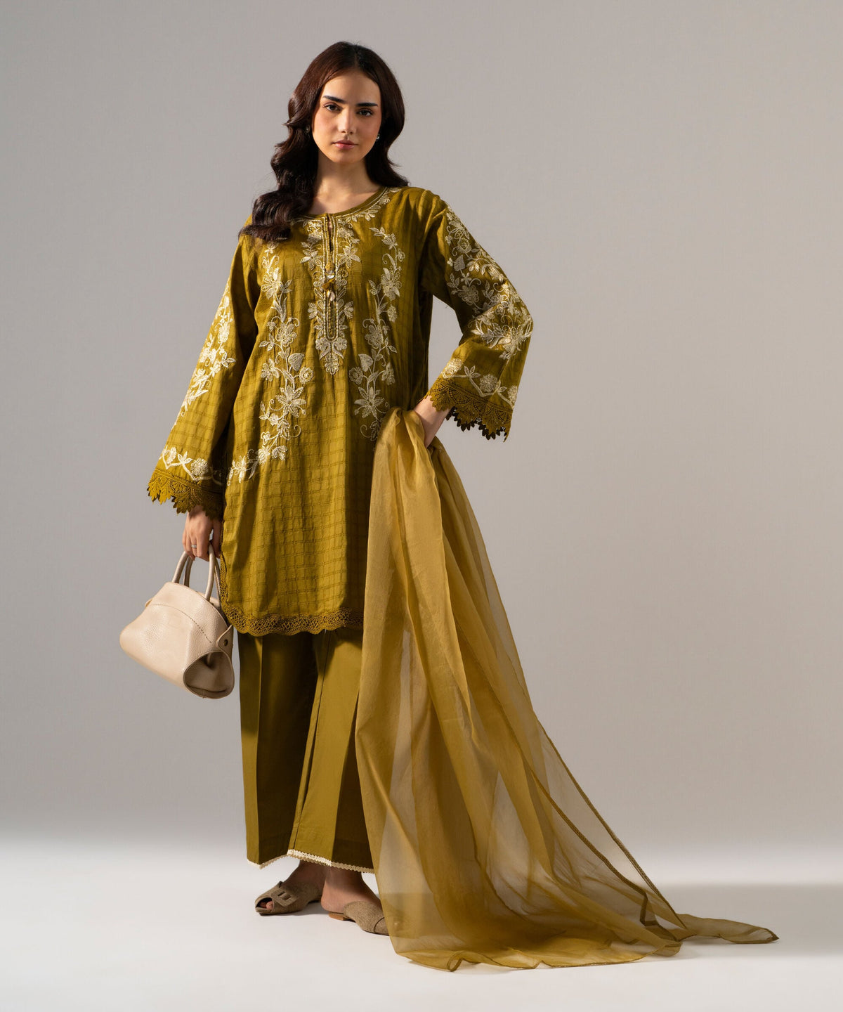 3 Piece - Embroidered Dobby Suit PRS2SCHMV618