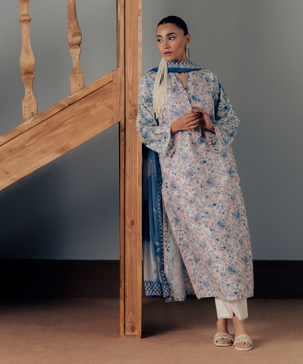 3 Piece - Embroidered Dobby Suit