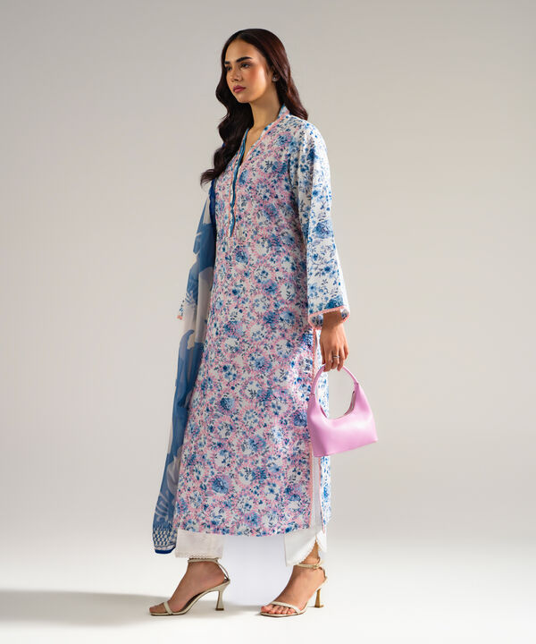 3 Piece - Embroidered Dobby Suit