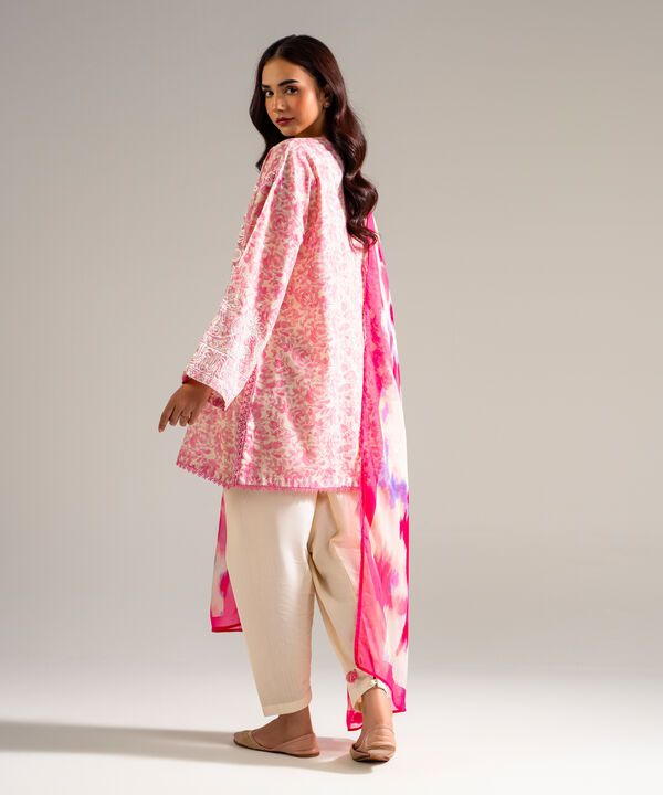 3 Piece - Embroidered Dobby Suit