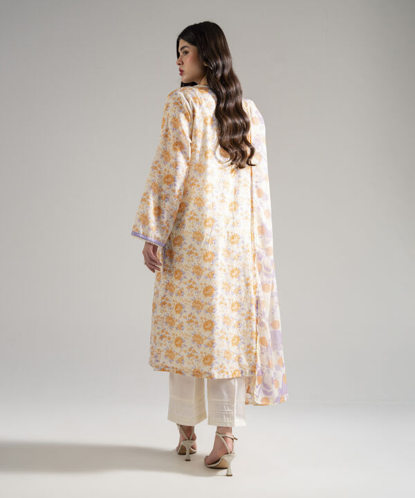 3 Piece - Embroidered Dobby Suit
