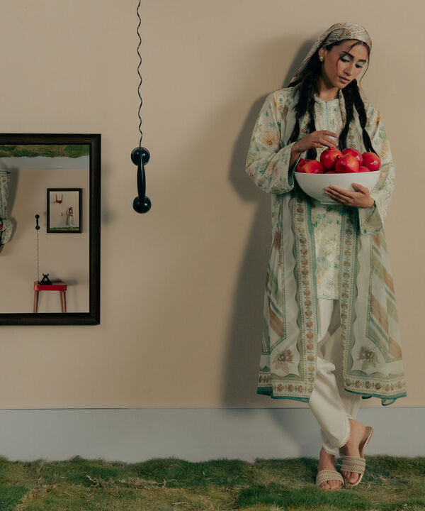 3 Piece - Embroidered Dobby Suit