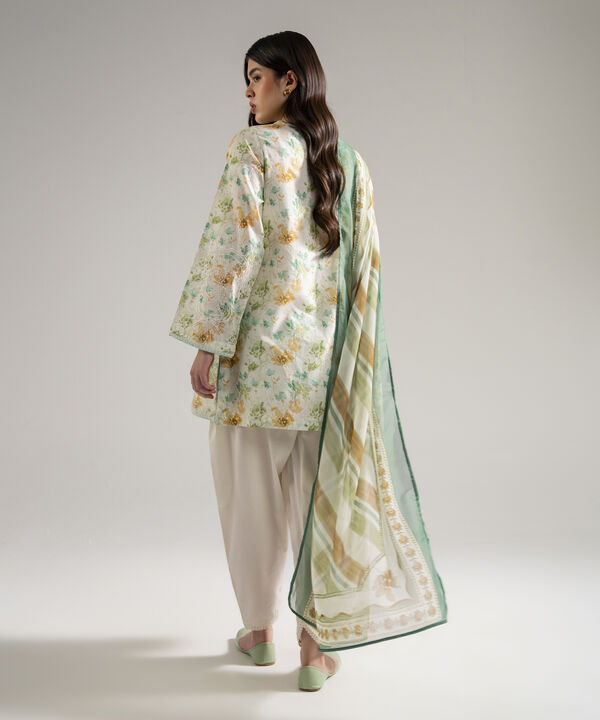 3 Piece - Embroidered Dobby Suit