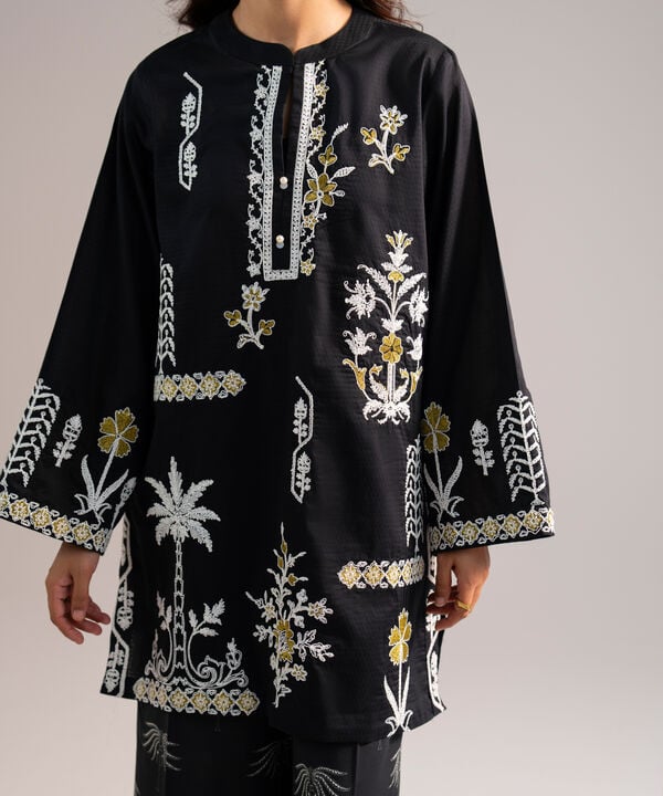 3 Piece - Embroidered Dobby Suit