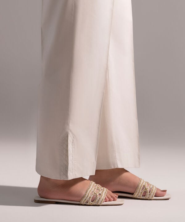 Solid Poplin Straight Pants