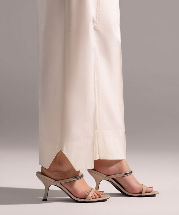 Solid Poplin Straight Pants