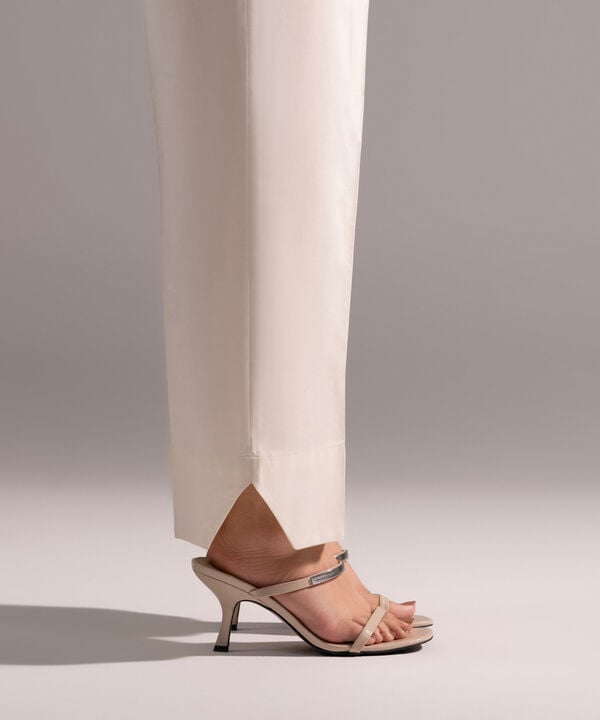 Solid Poplin Straight Pants