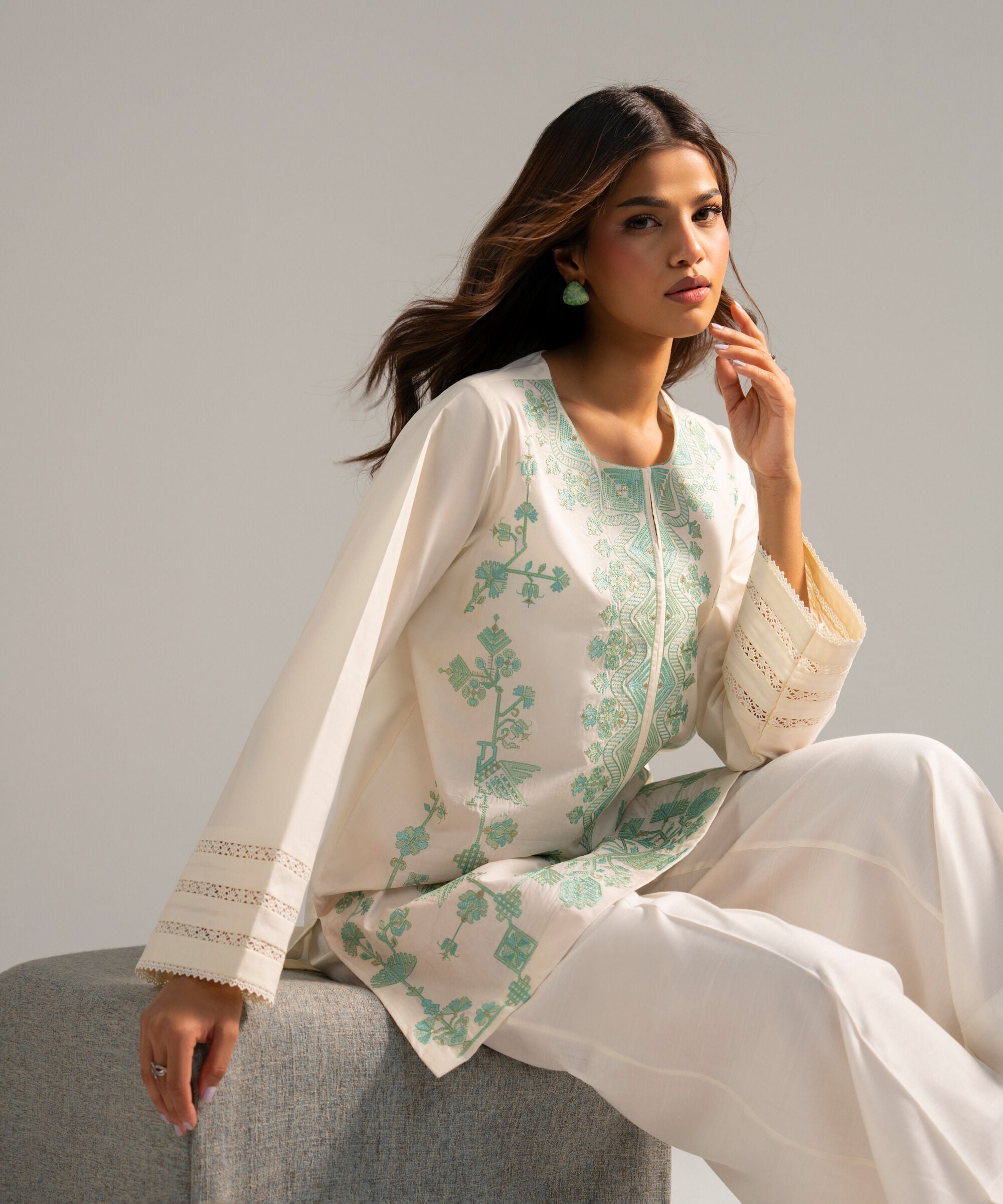 Embroidered Poplin Shirt